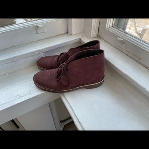 Clarks Burgundy Suede Boots